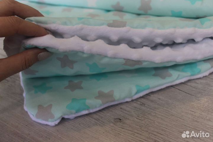 Детский плед плюш минки новый