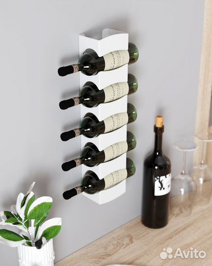 Винница, держатель бутылок 55х12х9см, белый