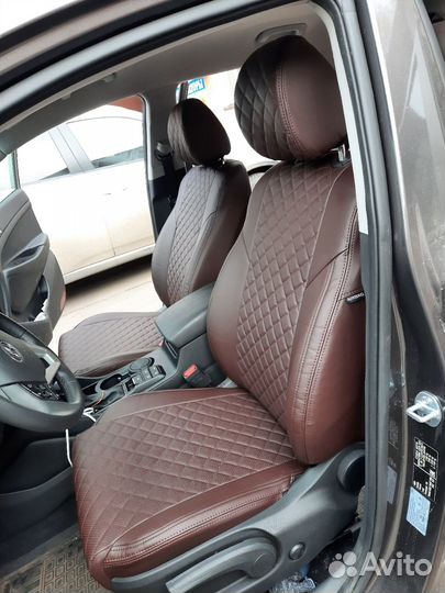 Чехлы Hyundai Tucson Экокожа ромб Автопилот