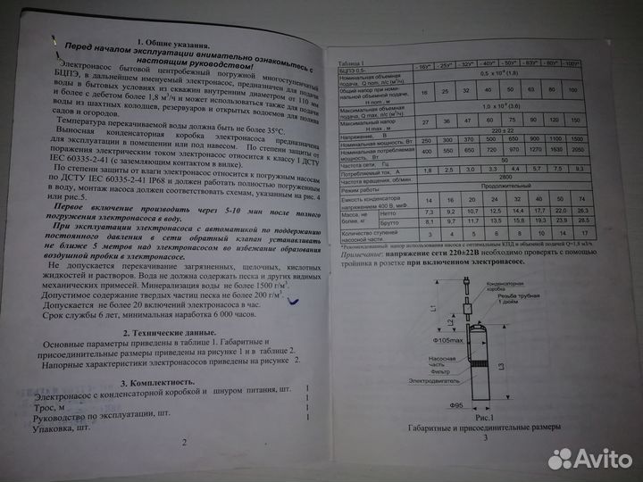 Насос для скважины Водолей бцпэ-0,5-32У