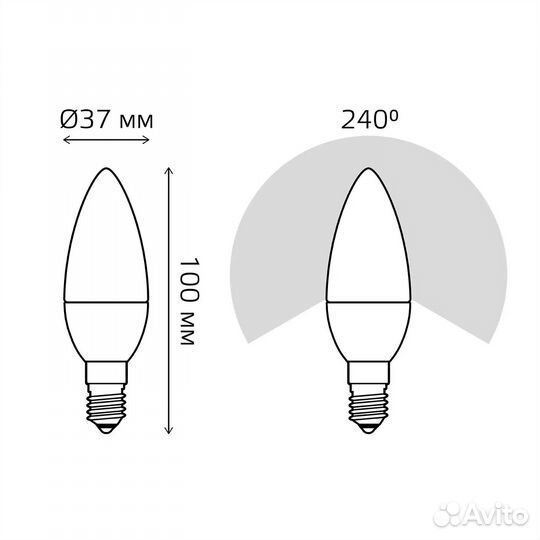 Лампочка e14 свеча 6.5W