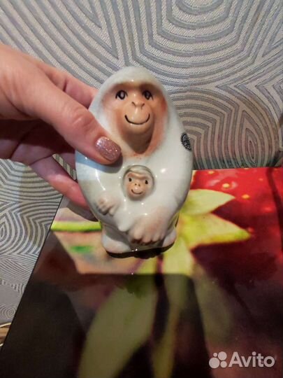 Статуэтка Обезьяна с детенышем Вербилки,ссср