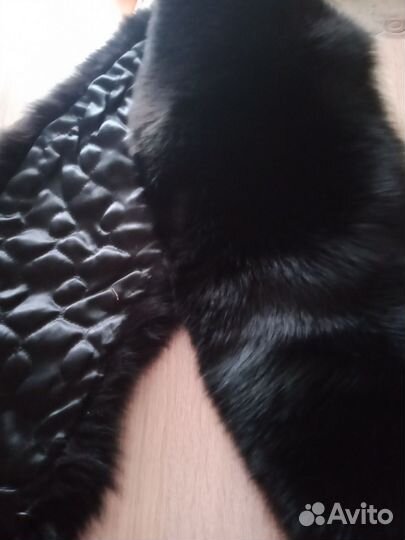 Меховой воротник чернобурка