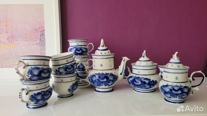 Чайный сервиз гжель 6 персон