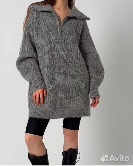 Hm premium свитер платье из альпаки и шерсти L