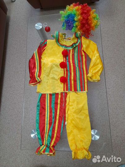 Новогодний костюм клоуна 3-4года(рост 90-110)