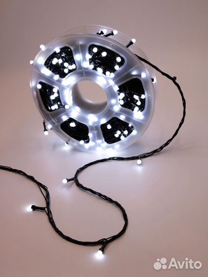 Гирлянда уличная белая 50м