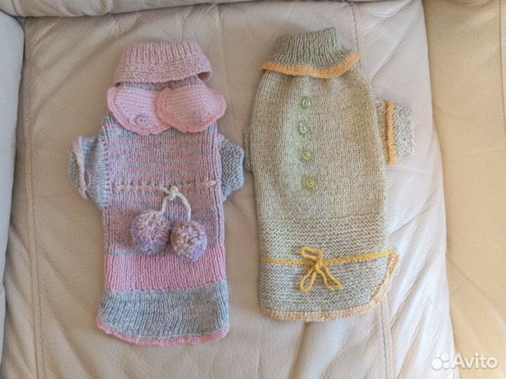 Вязаные свитеры для собак маленьких пород