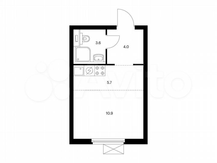 Квартира-студия, 24,2 м², 10/24 эт.