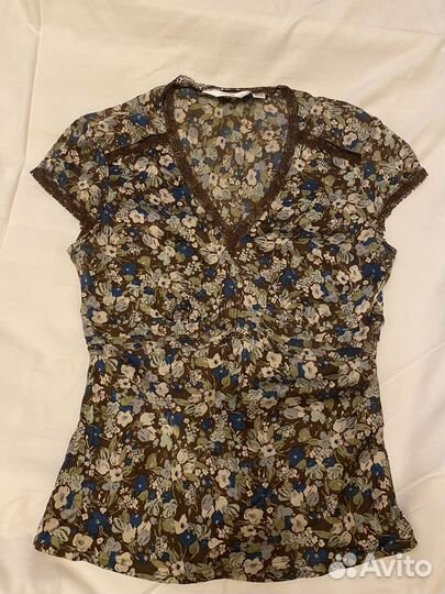 Футболка из шелка и кружево next