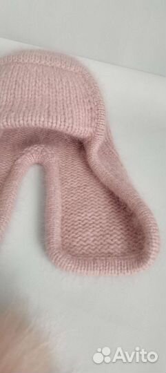 Шапка ушанка женская вязаная