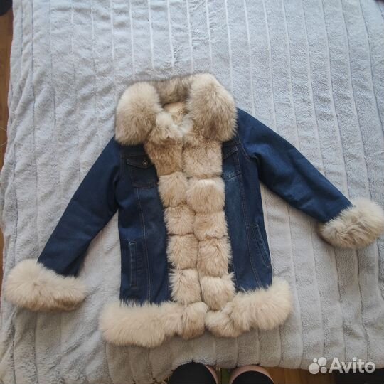 Джинсовка с натуральным мехом 46