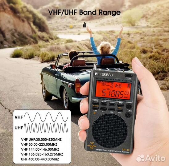 Retekess TR-110 AM/FM/SW/MW/CB/AIR/VHF/UHF/WX