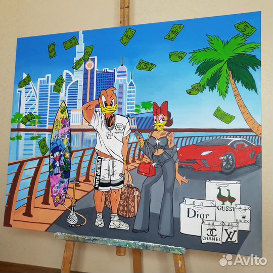 Картины Alec Monopoly Скрудж Дак печать на холсте