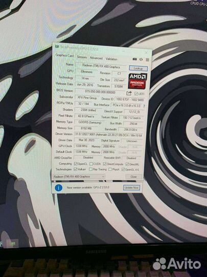 Видеокарта rx 480 8gb xfx оплачена доставка