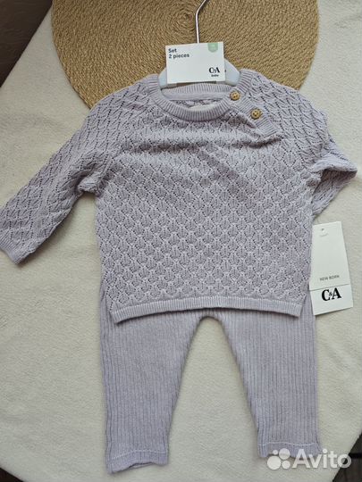 Комплект вязаный девочке ca 62, 68, 80