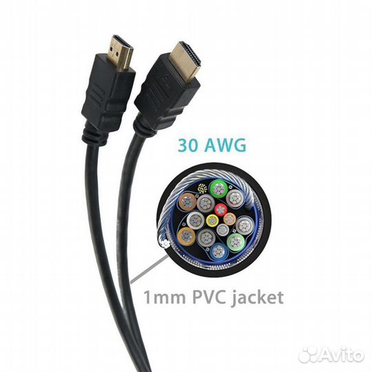 Кабель hdmi, 2 метра, ver1.4, Full HD 1080P, 4K