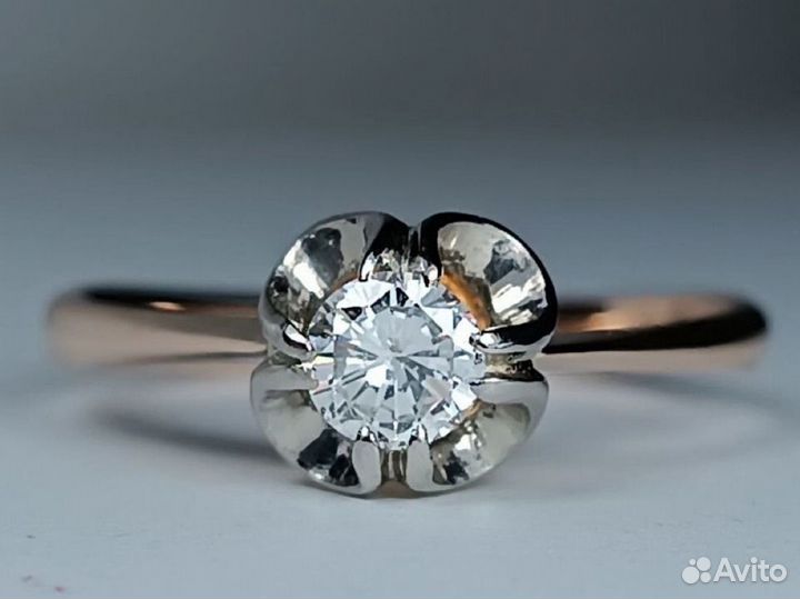 Кольцо тюльпан бр-т - 0,35 ct
