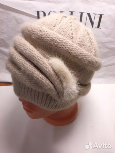 Шапка зимняя женская вязанная