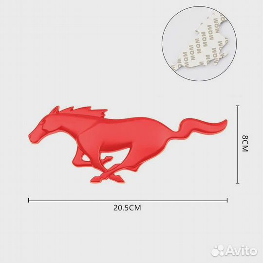 Металл наклейка на авто лошадь mustang шильдик