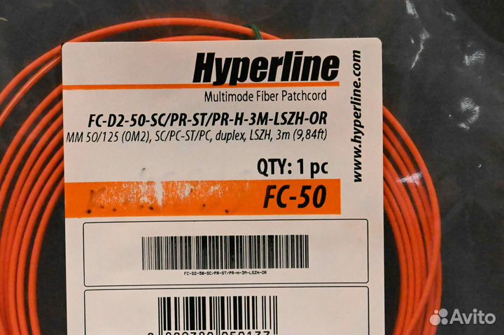 Hyperline FC-D2-50-SC PR-ST PR-H-3M-lszh-OR 1 шт