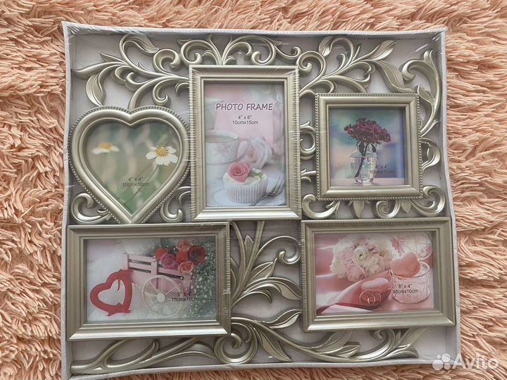 Фоторамка на 5 фотографий,пластик