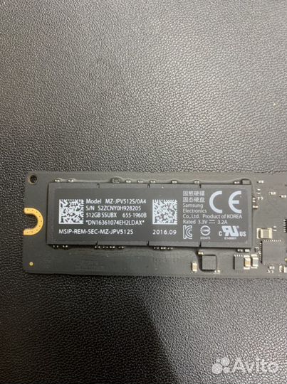 Apple SSD 512GB ssubx