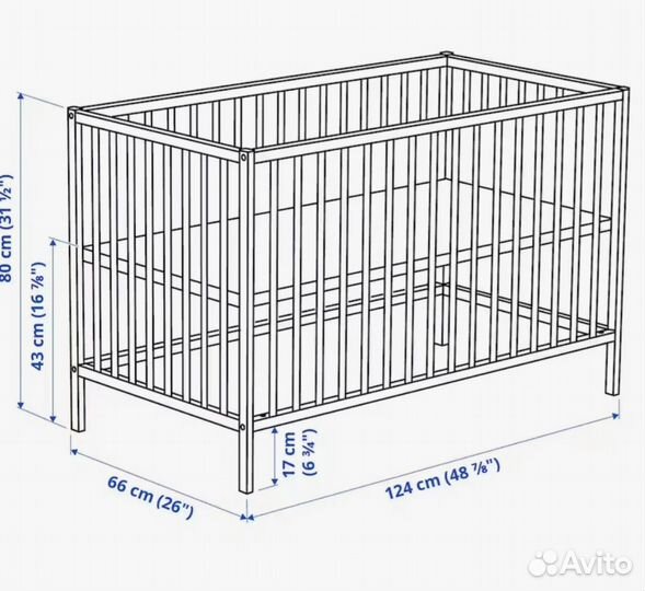 Икеа Кроватка сниглар+матрас скёнаст