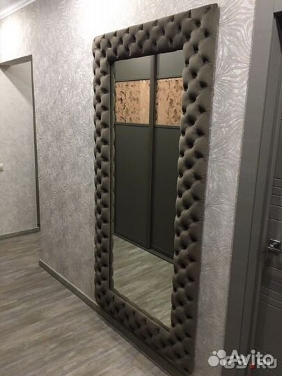 Зеркало напольное в каретной стяжке, раме