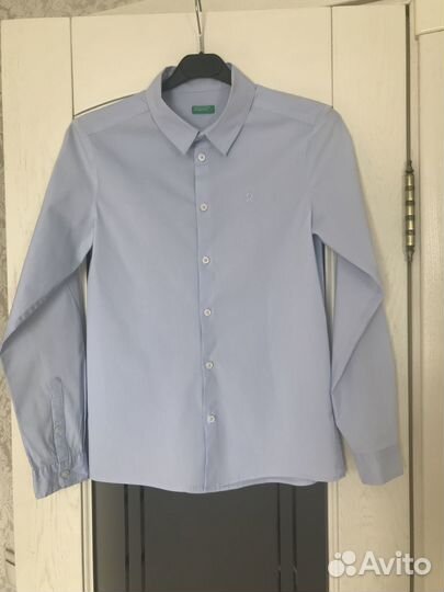 Рубашка светло-голубая Benetton, XL(150см)