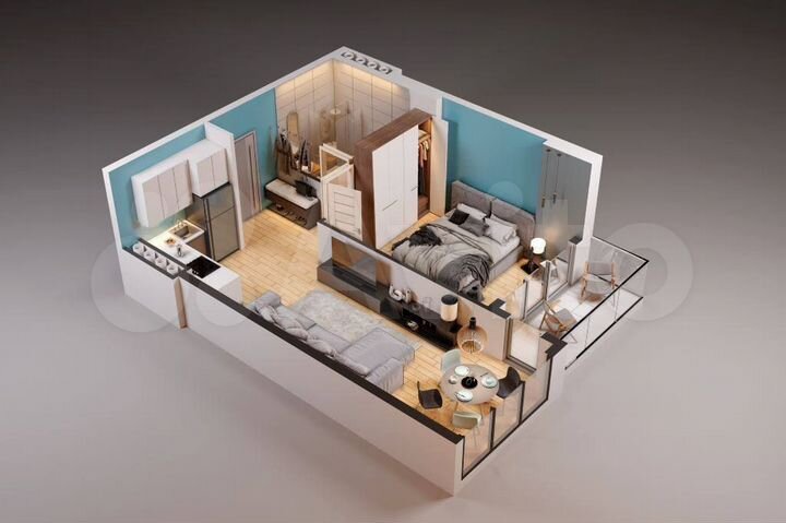 1-к. квартира, 44 м² (Грузия)