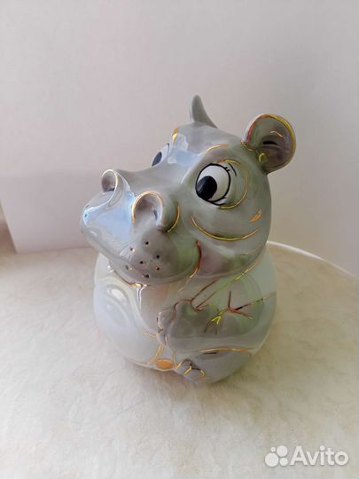 Статуэтка Бегемот, фарфор,ручная раб