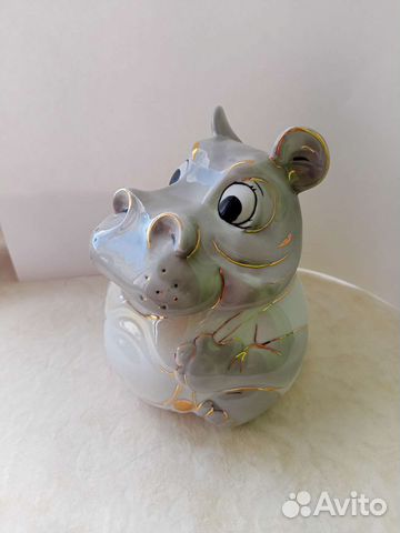 Статуэтка Бегемот, фарфор,ручная раб