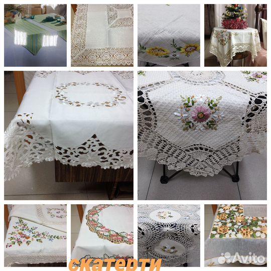 Скатерти льняные,вязанные