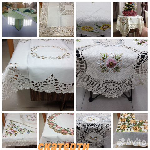 Скатерти льняные,вязанные
