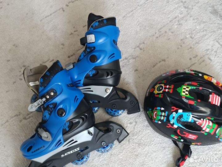 Роликовые коньки детские новые и защитный шлем
