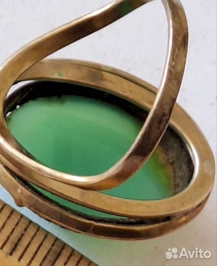 Кольцо с хризопразом СССР