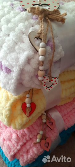 Плед детский вязаный ручная работа