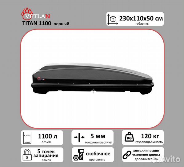 Автобокс VetlaN Titan 1100 черный