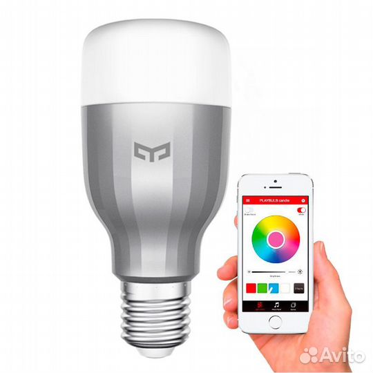 Лампа Bluetooth RGB белая/ цветная