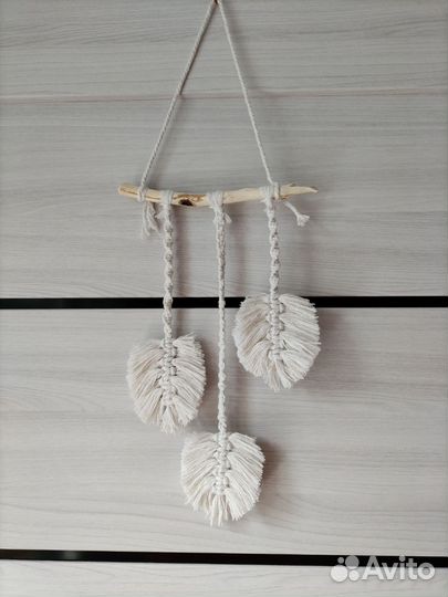 Настенное панно листья. Макраме