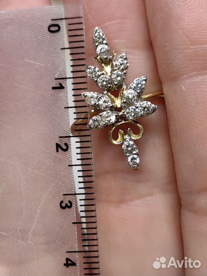 Золотые серьги с бриллиантами кольцо 750