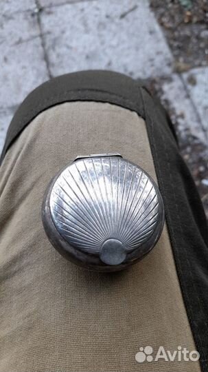 Пудренница СССР серебренная