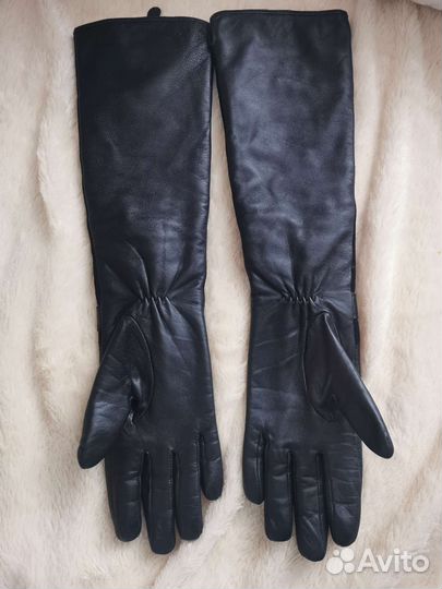 Длинные кожаные перчатки
