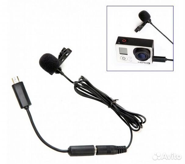 Микрофон петличный Boya BY-LM20 для камер GoPro