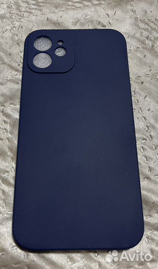 Чехол на iPhone 12, Soft-touch силикон, синий