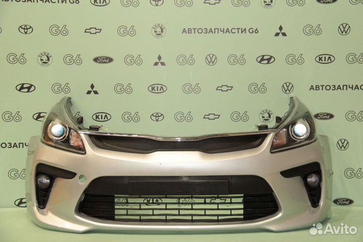 Бампер передний серебристый Kia Rio 17 - 20 год
