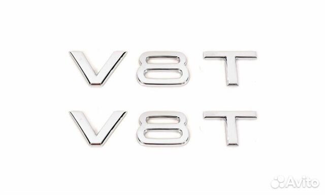 Эмблема Audi V8T хром 2 шт
