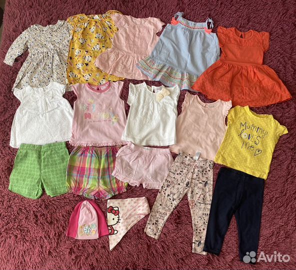 Вещи на девочку (пакетом) 9-12 месяцев