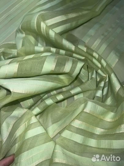 Роскошная рубашечная ткань цвет лайм, Италия